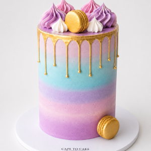 Enchanted Twilight Gold Drip Cake