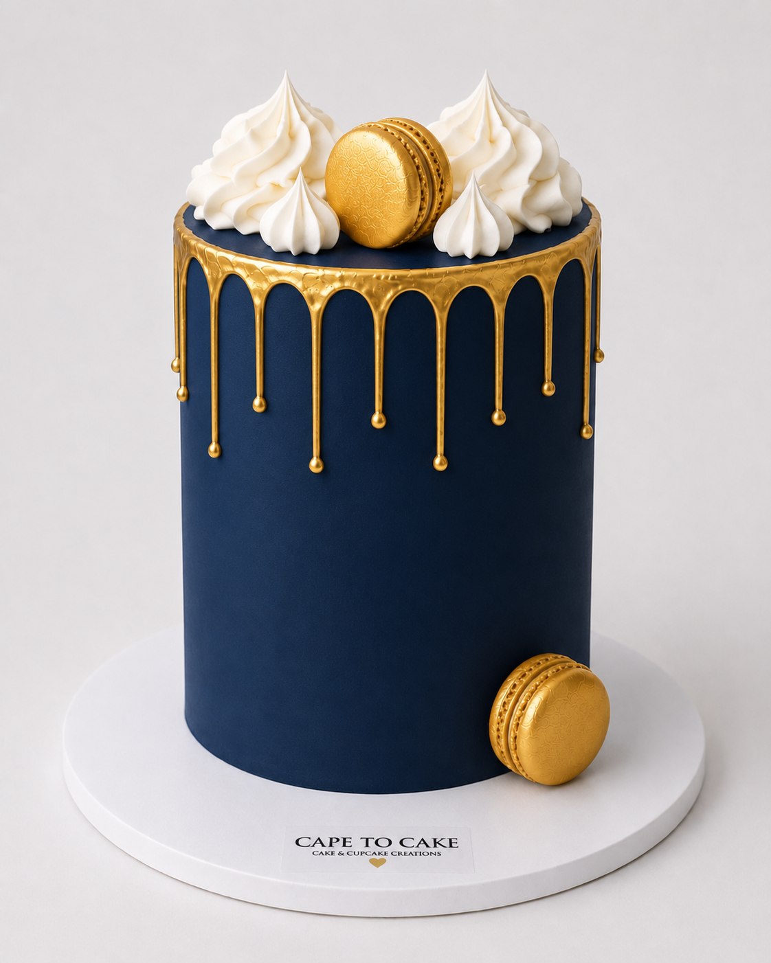 Midnight Majesty (Navy) Drip Cake