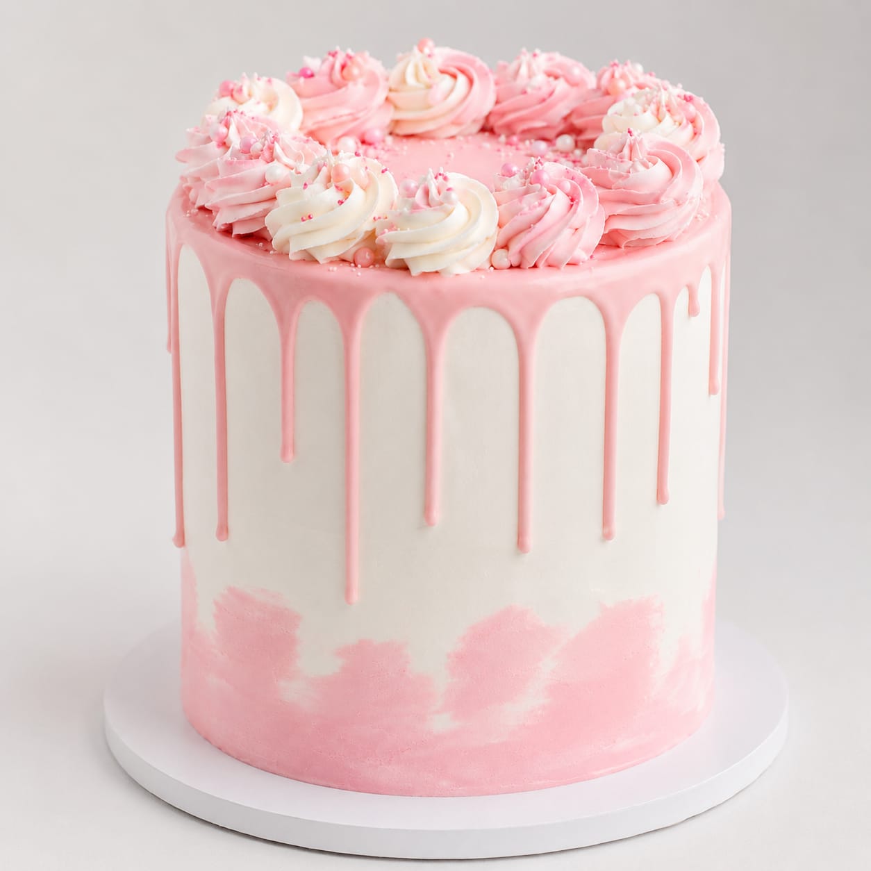 Pretty in Pink Cake with Chocolate Drip