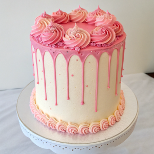 Pretty in pink buttercream cake