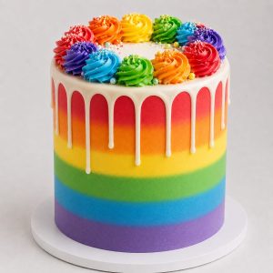 Vibrant Rainbow Cake Cape to Cake