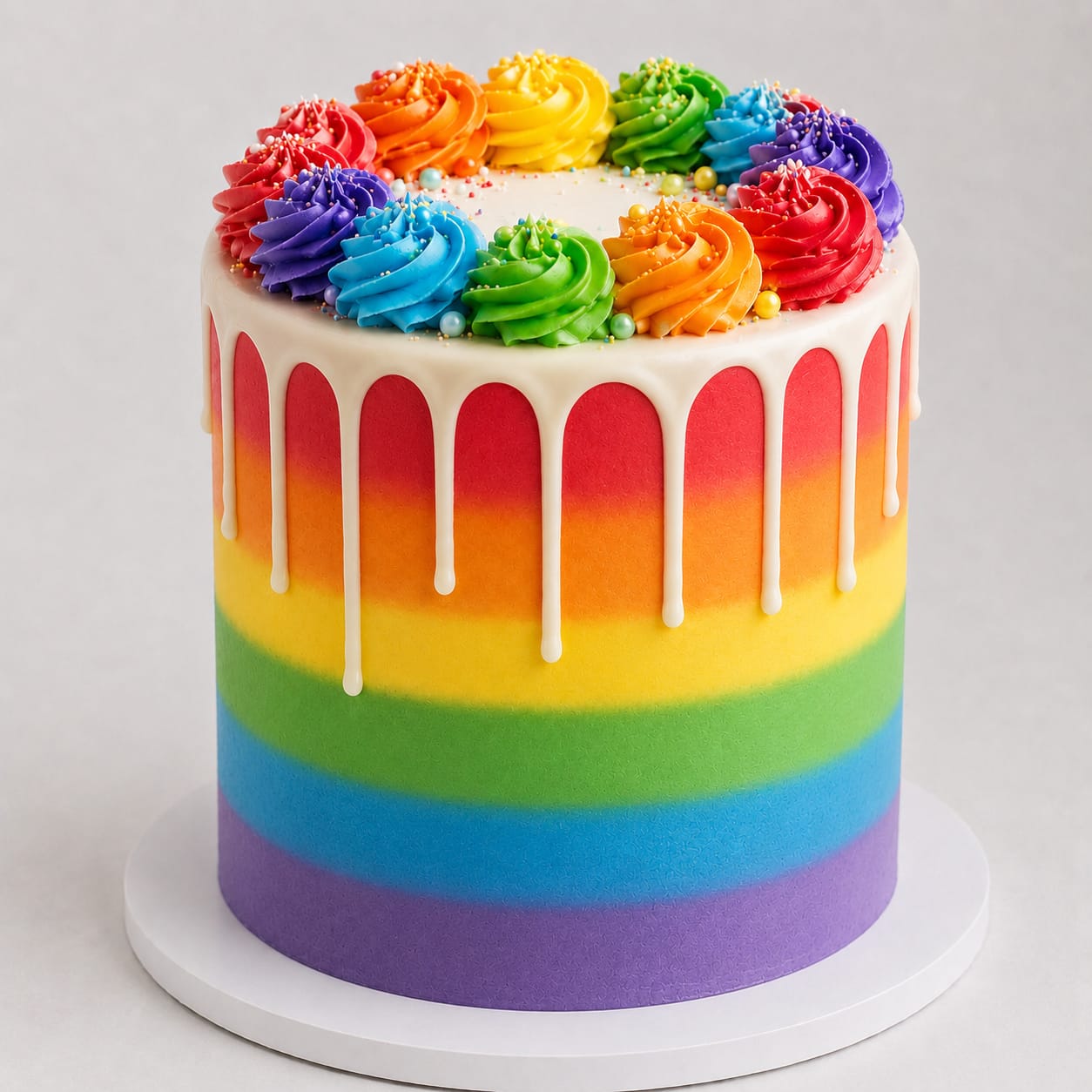 Vibrant Rainbow Cake Cape to Cake