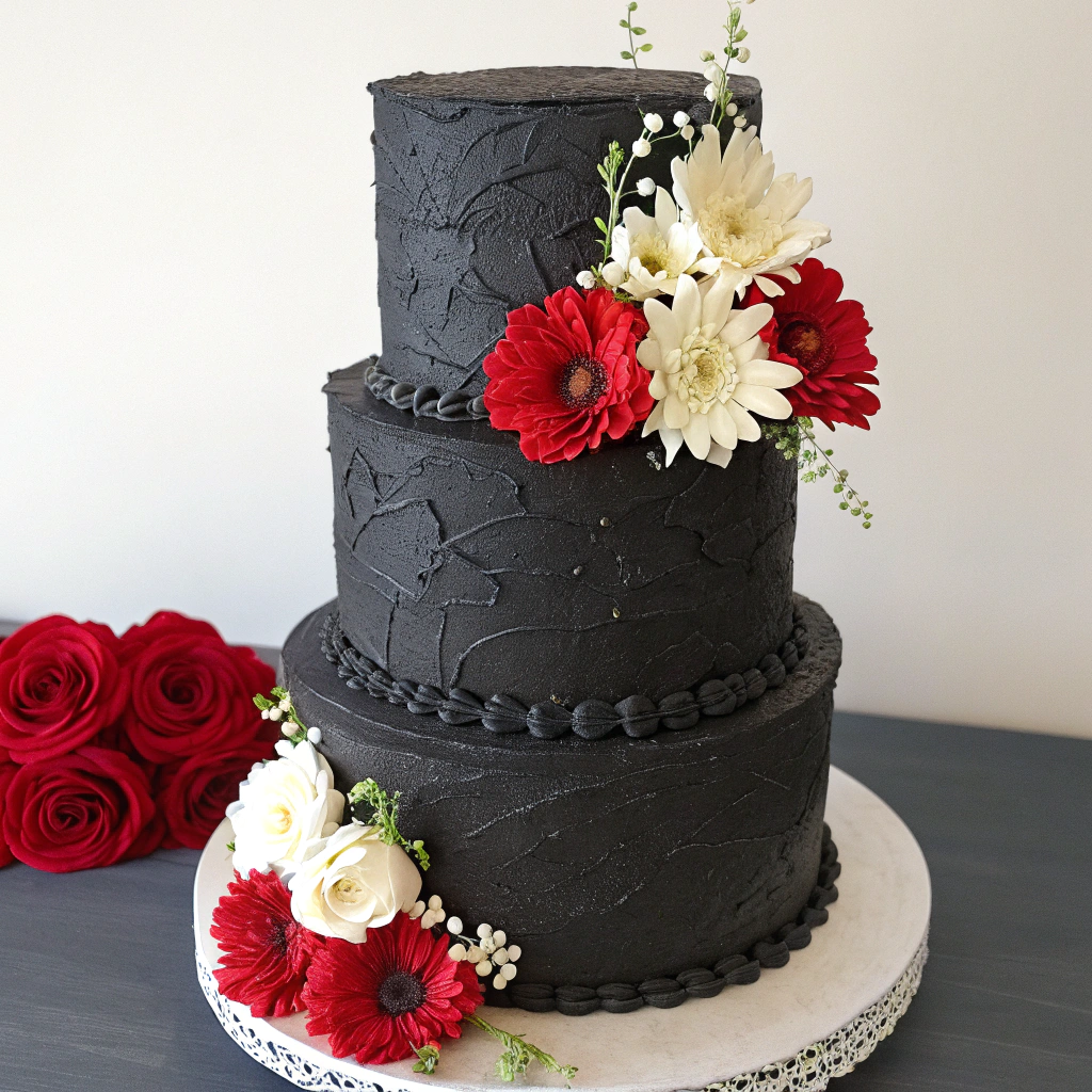 Midnight Romance Wedding Cake - Image 4
