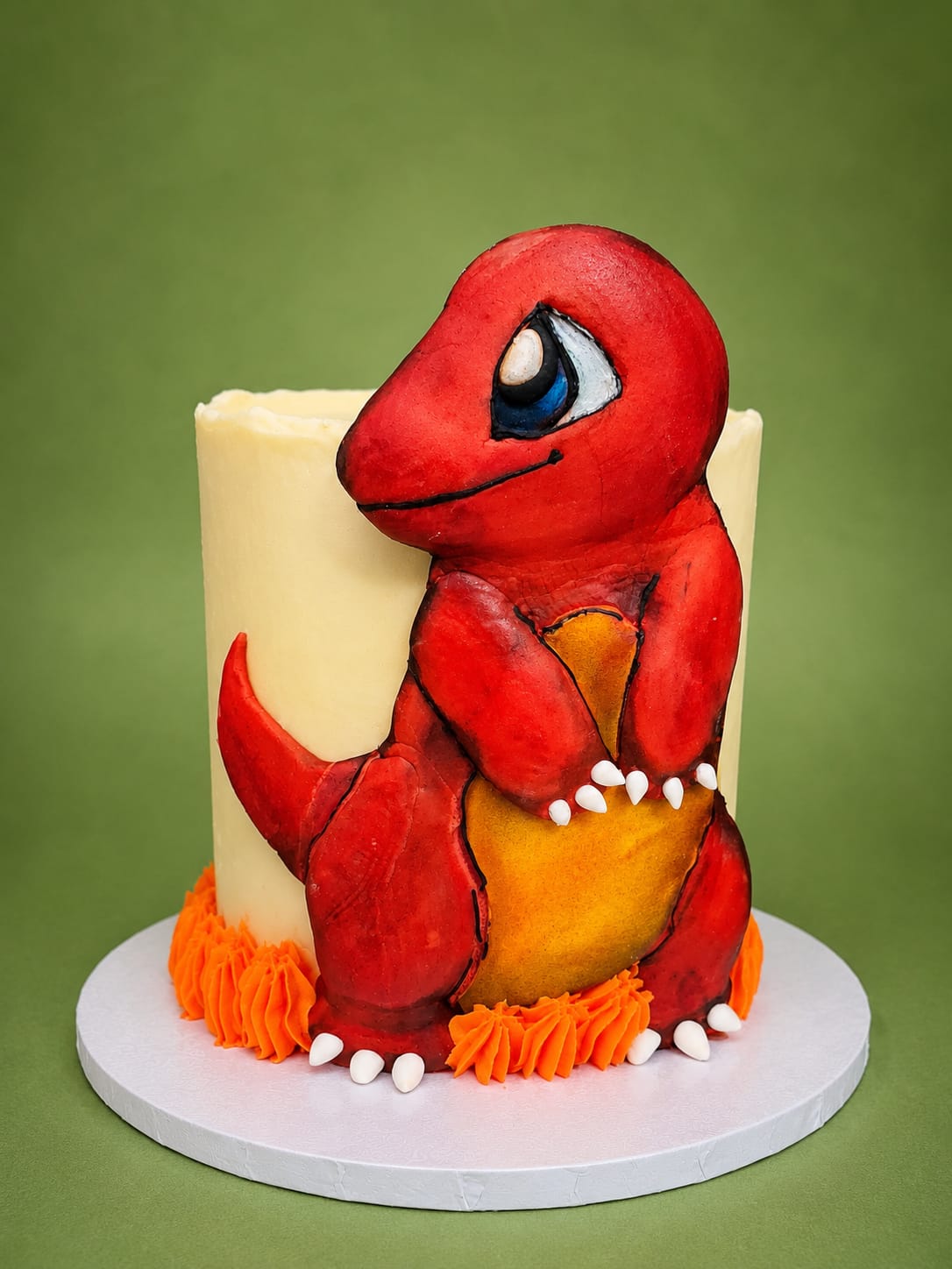 Charmander airbrushed cake 2