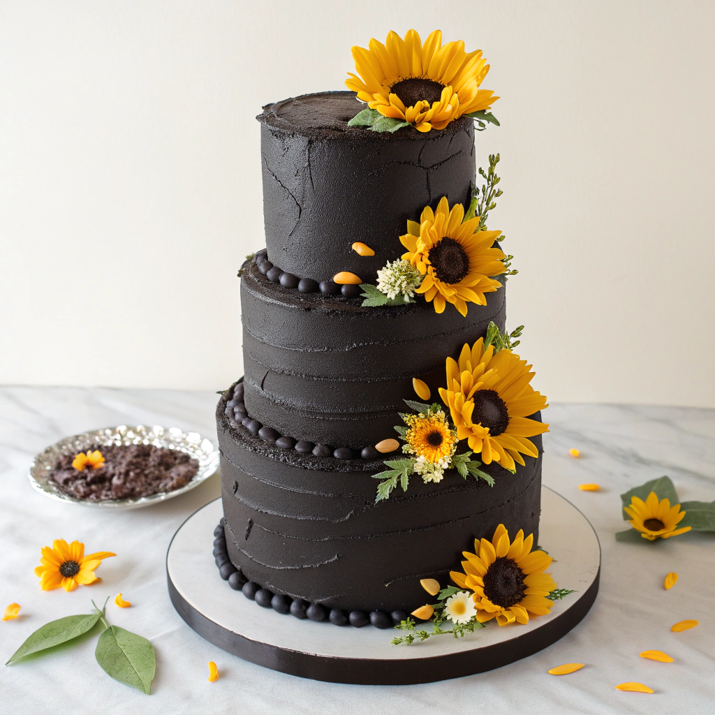 Golden Solstice Wedding Cake