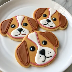 Puppy Face Royal Icing Cookies