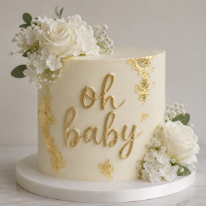 Elegant Oh Baby Gender Reveal Cake