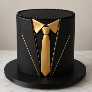 Midnight Gold Tuxedo Cake Luxury Black Celebration Cake Cape Town