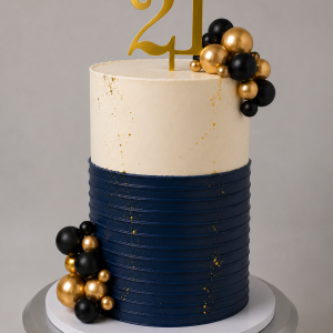 Navy Textured Cake