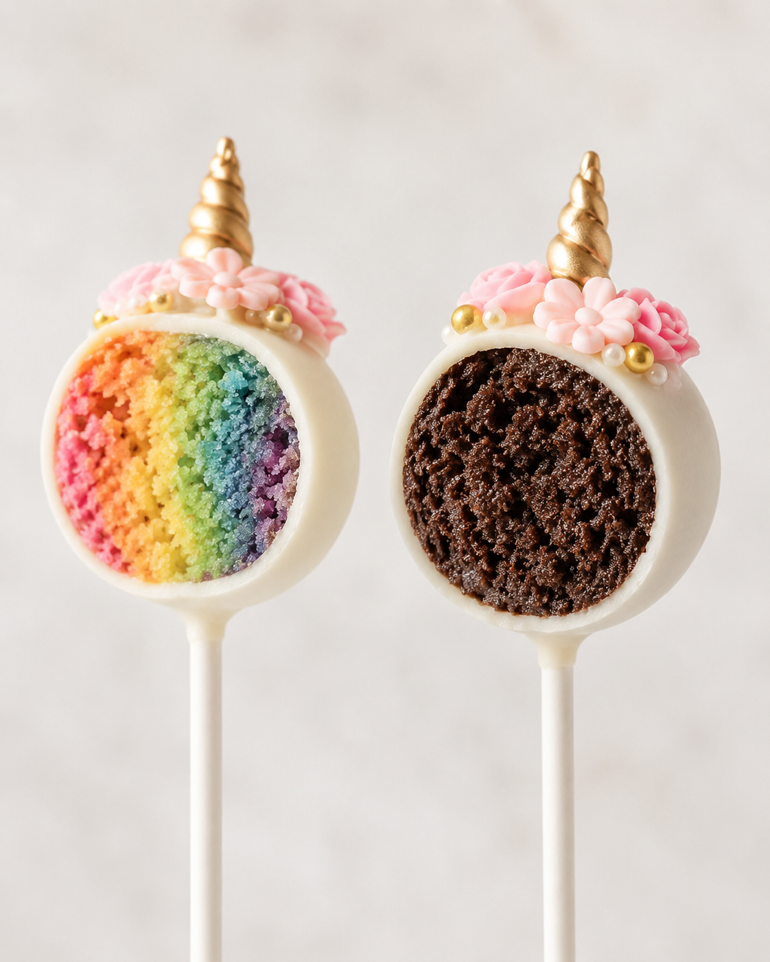 Blush Pearl Unicorn Cake Pops inner