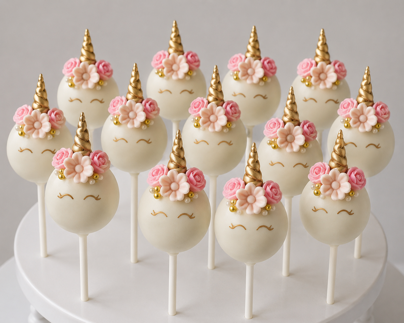 Blush Pearl Unicorn Cake Pops