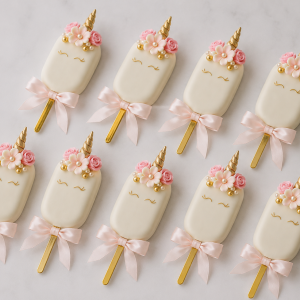 Blush Pearl Unicorn Cakesicles