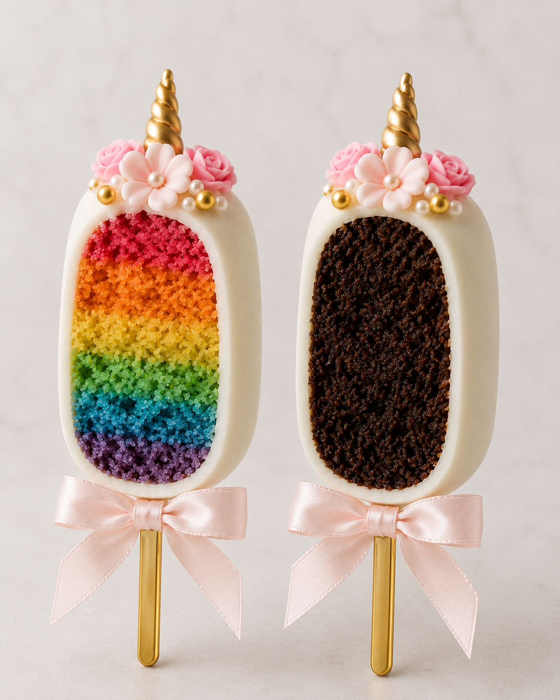 Blush Pearl Unicorn Cakesicles inner example