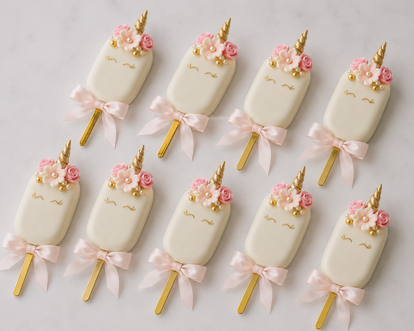 Blush Pearl Unicorn Cakesicles