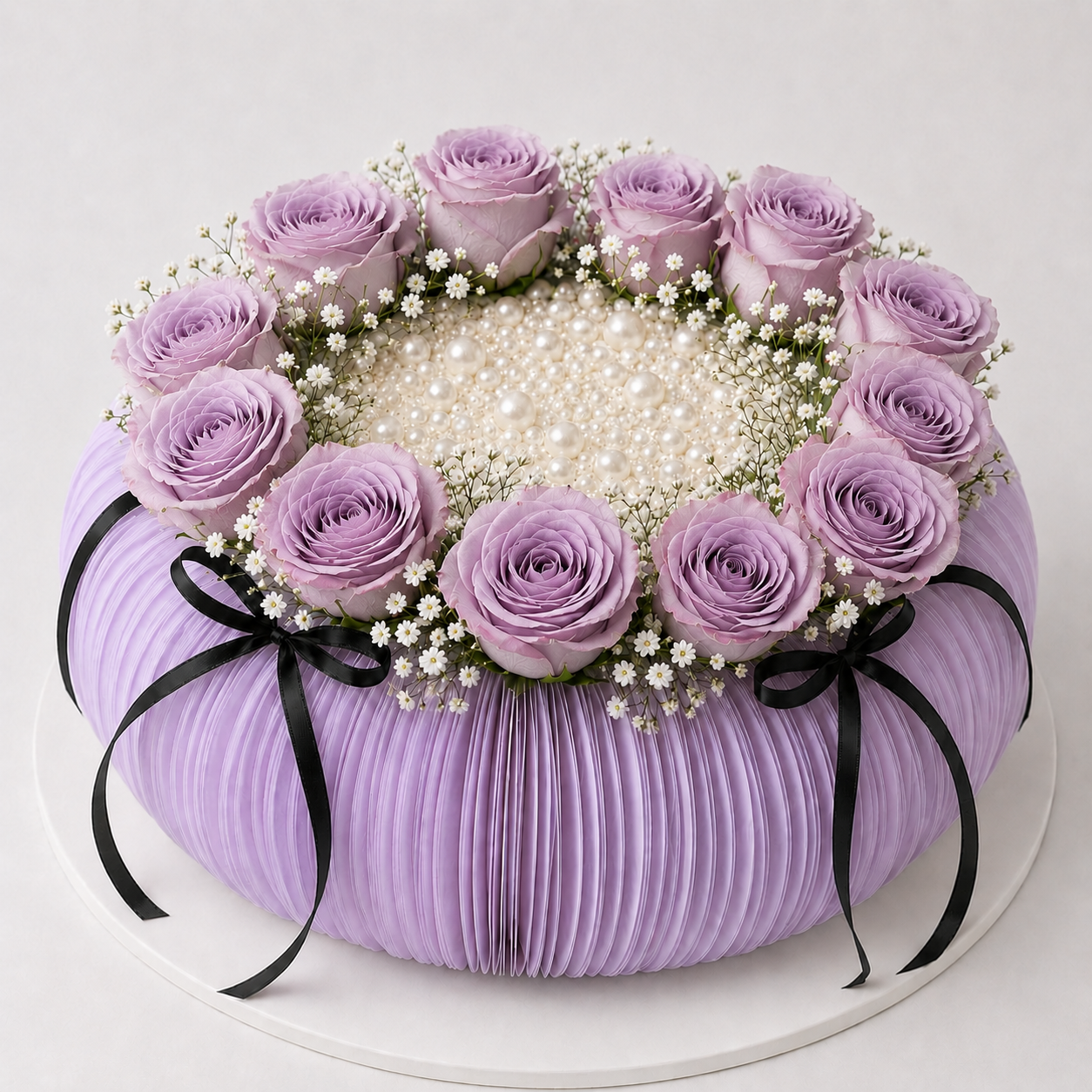 Lavender Rose Embrace cake with Lavender roses