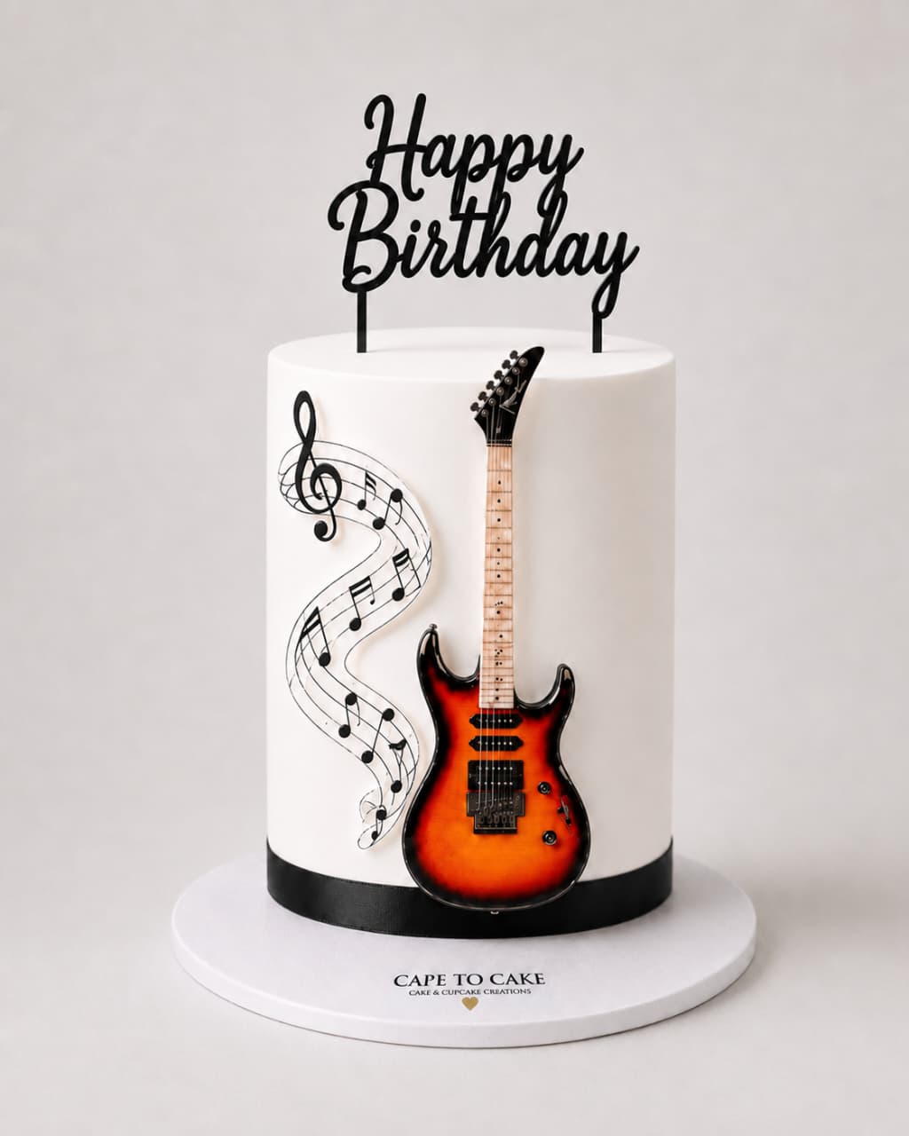 Musical Note and Guitar cake