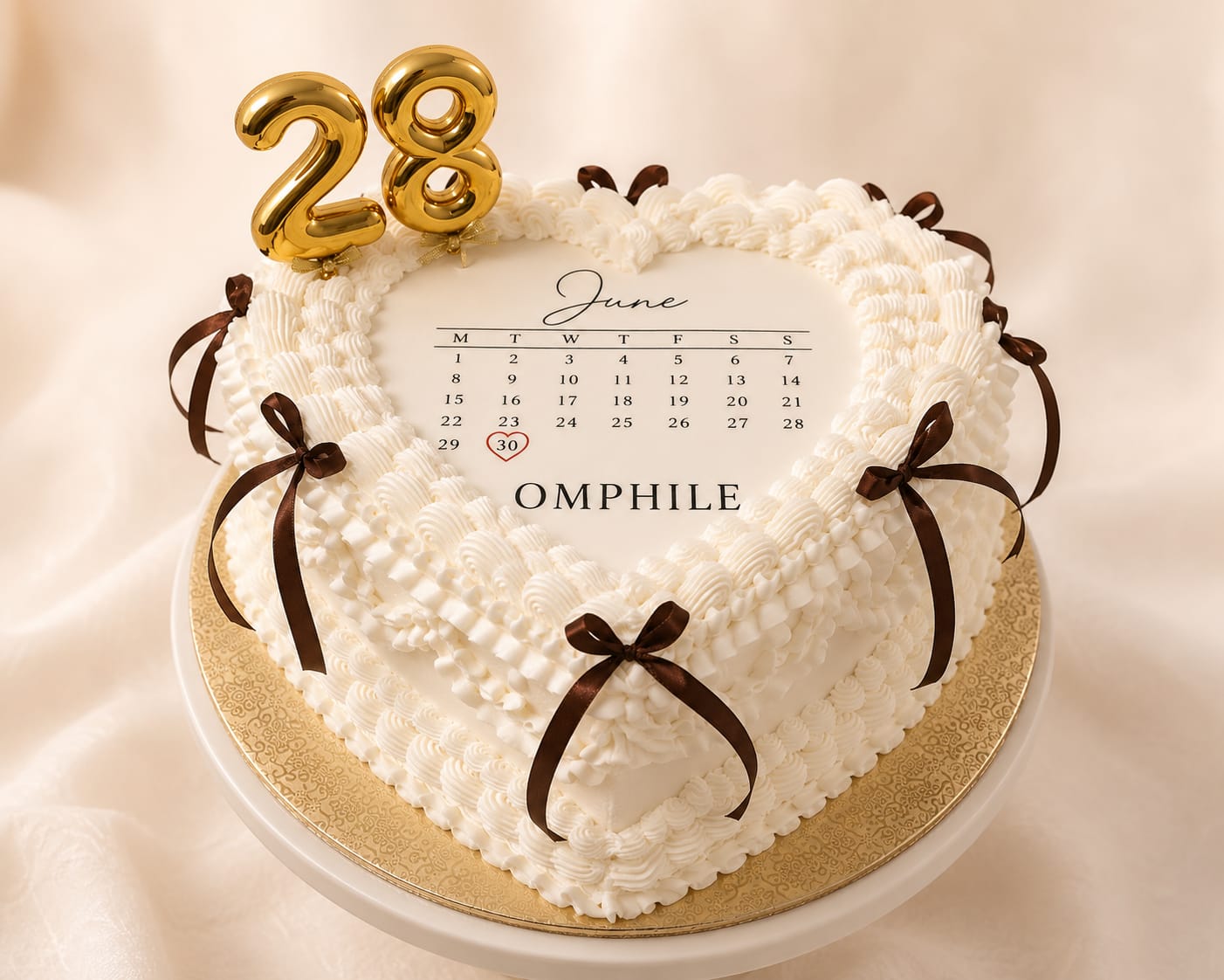 25cm Heart Lambeth Cake