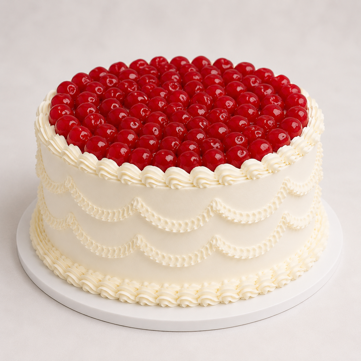 Elegant cake with marashcino cherry topping 20cm