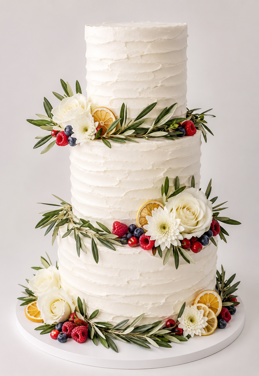 Olive Grove Romance Wedding Cake