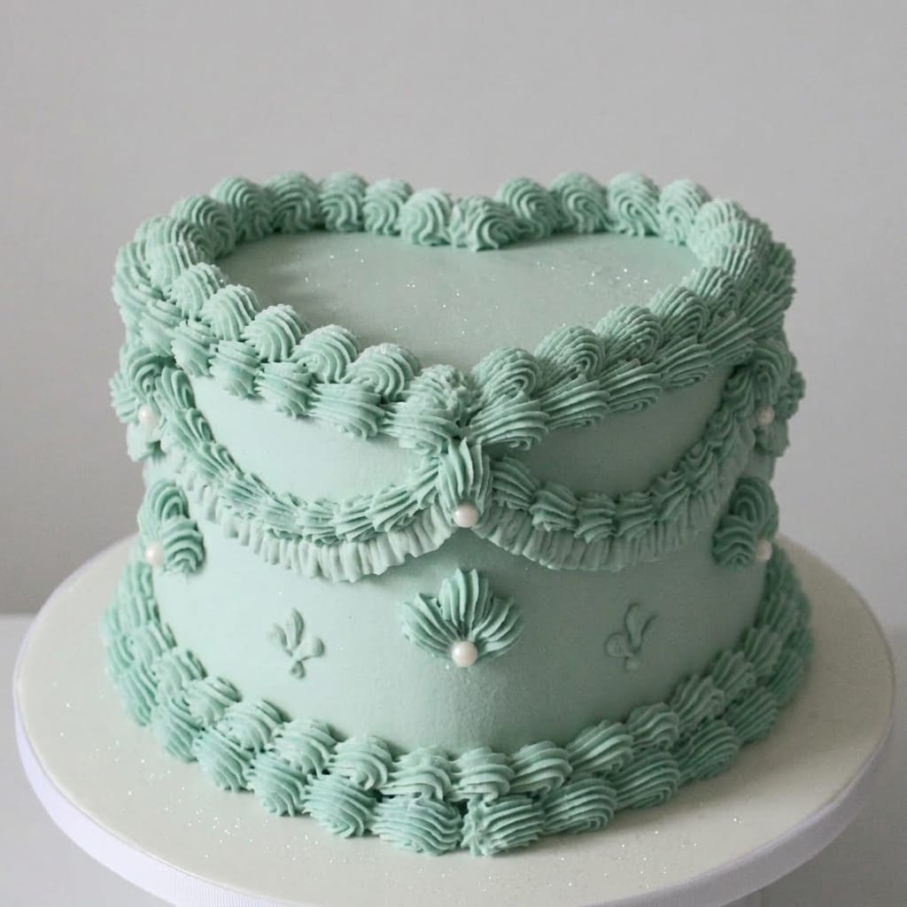 Teal Lambeth Heart