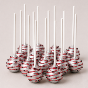 Silver Scarlet Drizzle Cake Pops