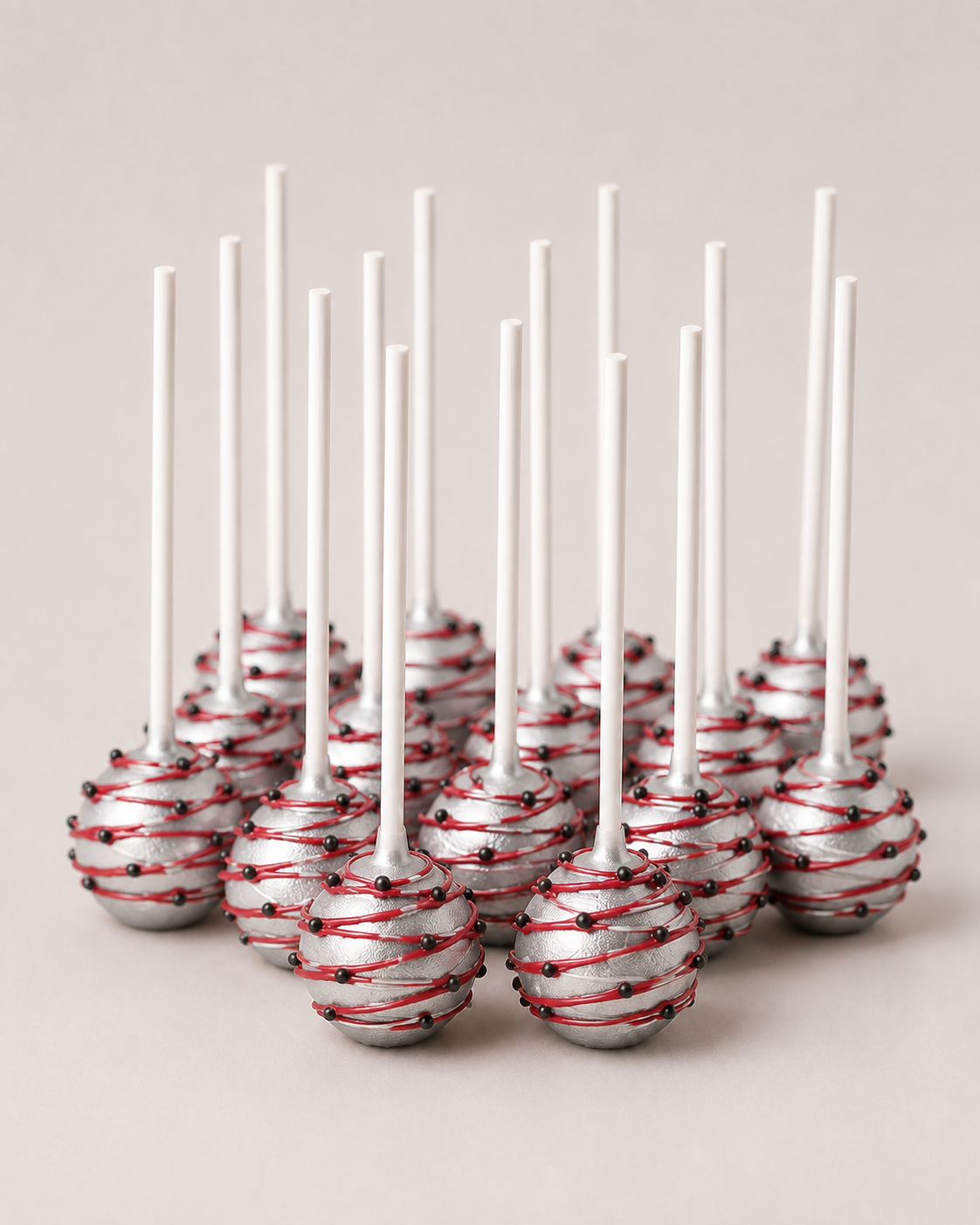 Silver Scarlet Drizzle Cake Pops